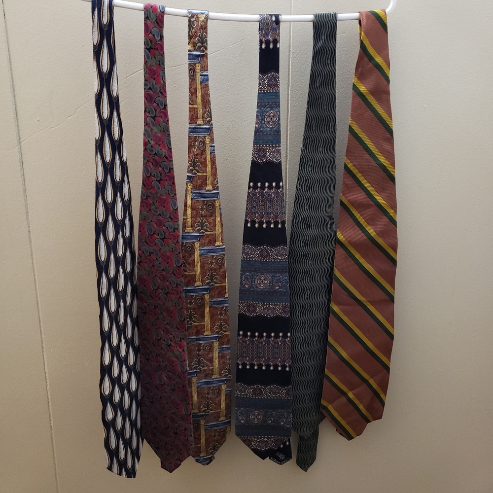 5 Bill Blass Ties and 1 Vintage Christian Dior Tie
